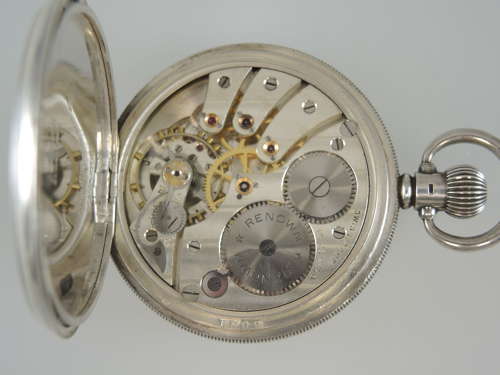 Mint example of a silver half hunter pocket watch by Bravington c1943