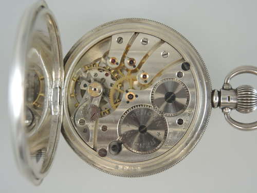 Mint example of a silver half hunter pocket watch by Bravington c1943