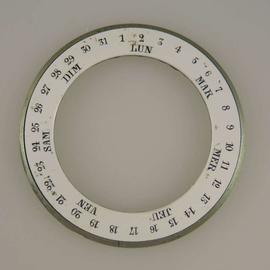 Day Date Chapter ring dial for double sided calendar c1890