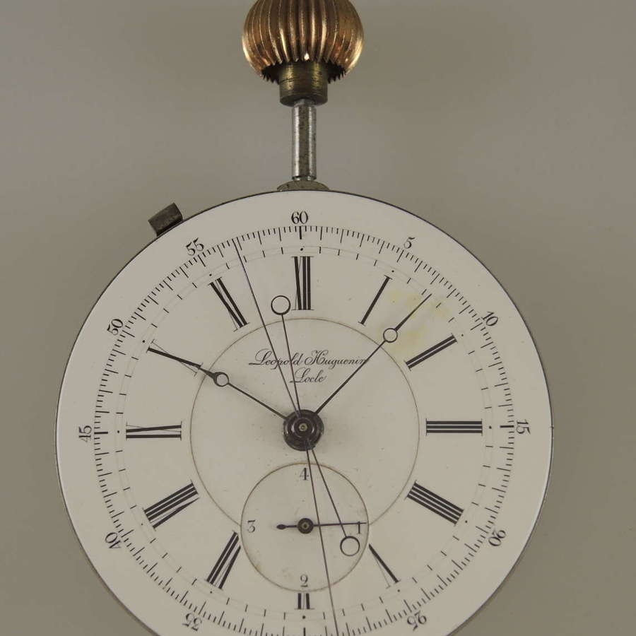 Two Train Split Seconds chronograph movement with ¼ jump seconds c1900