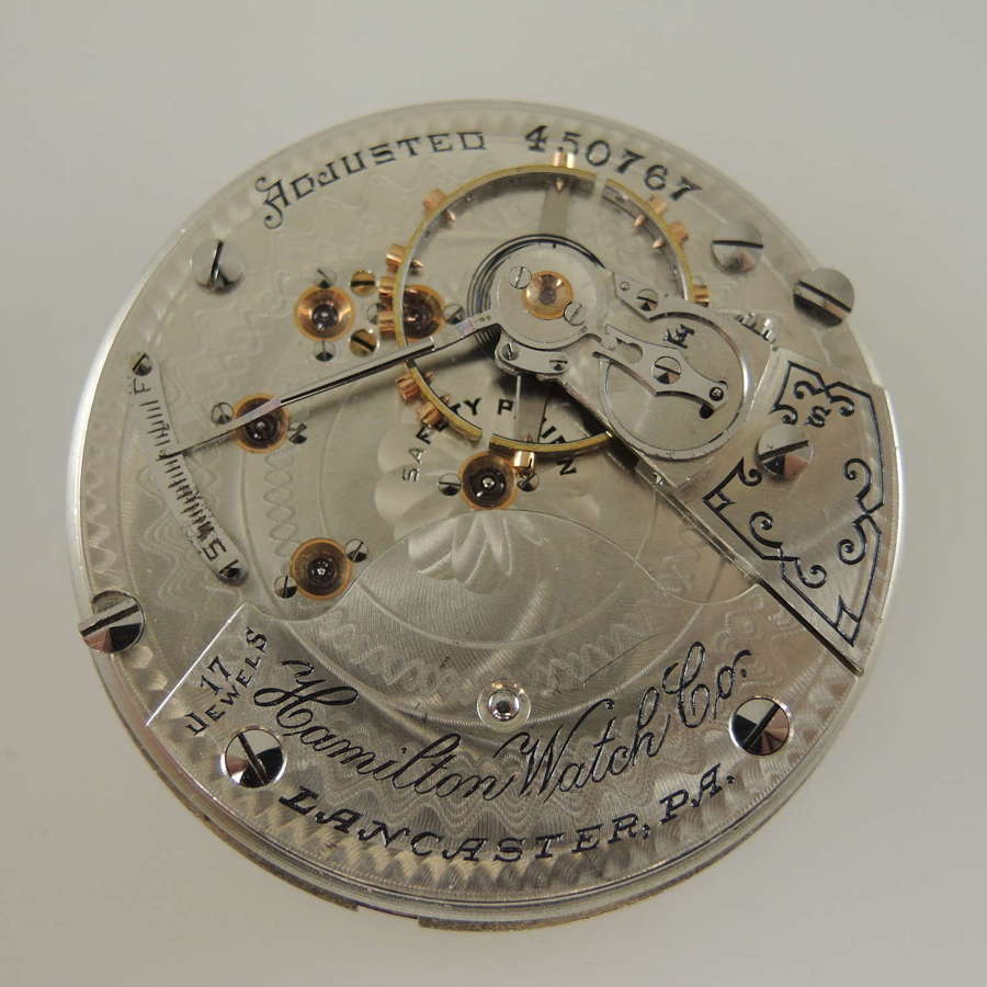 18 size Hamilton 17 Jewel 926 pocket watch movement c1905