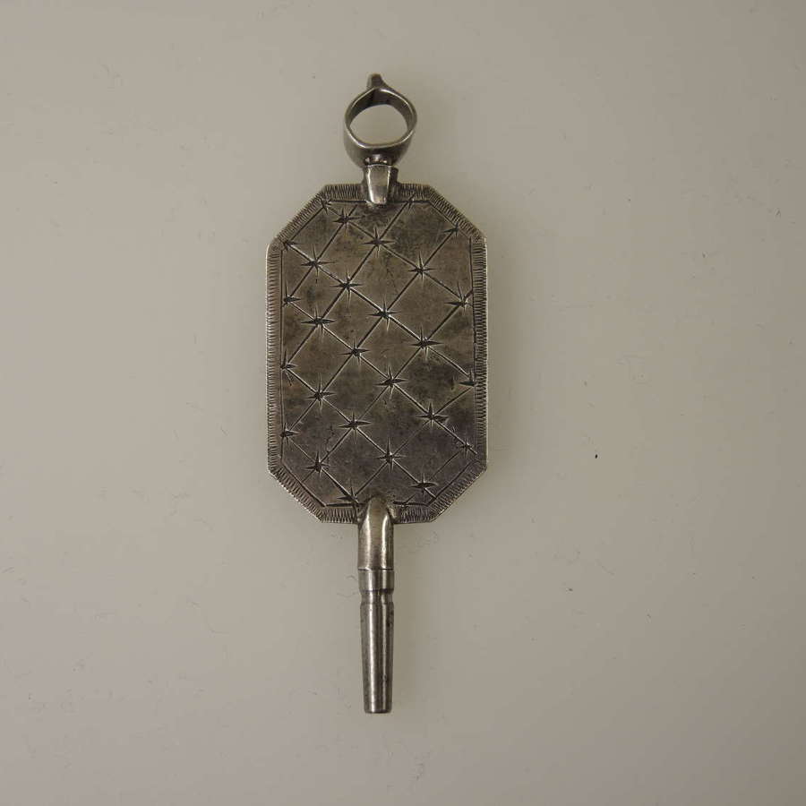 Large French silver pocket watch key c1800