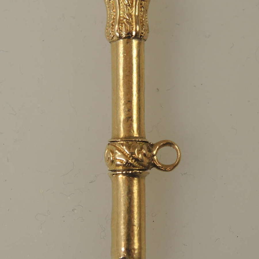 Gold CHAMPAGNE Bottle top pocket watch key c1850