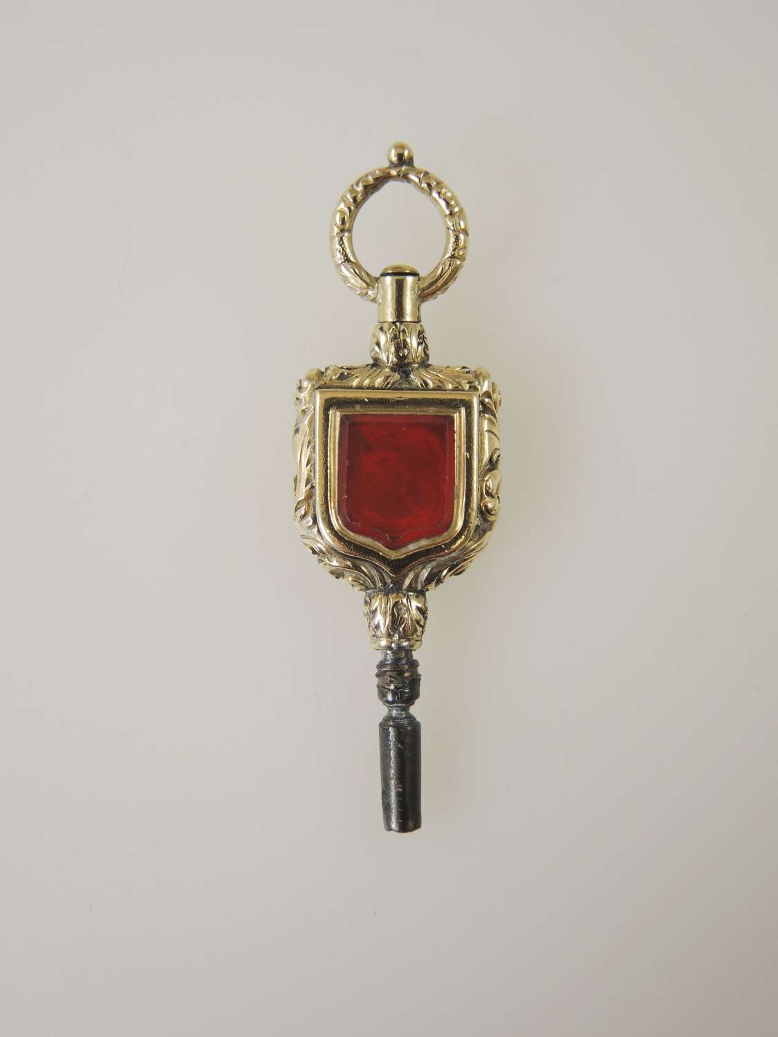 Beautiful Victorian gold cased and Agate set pocket watch key c1850