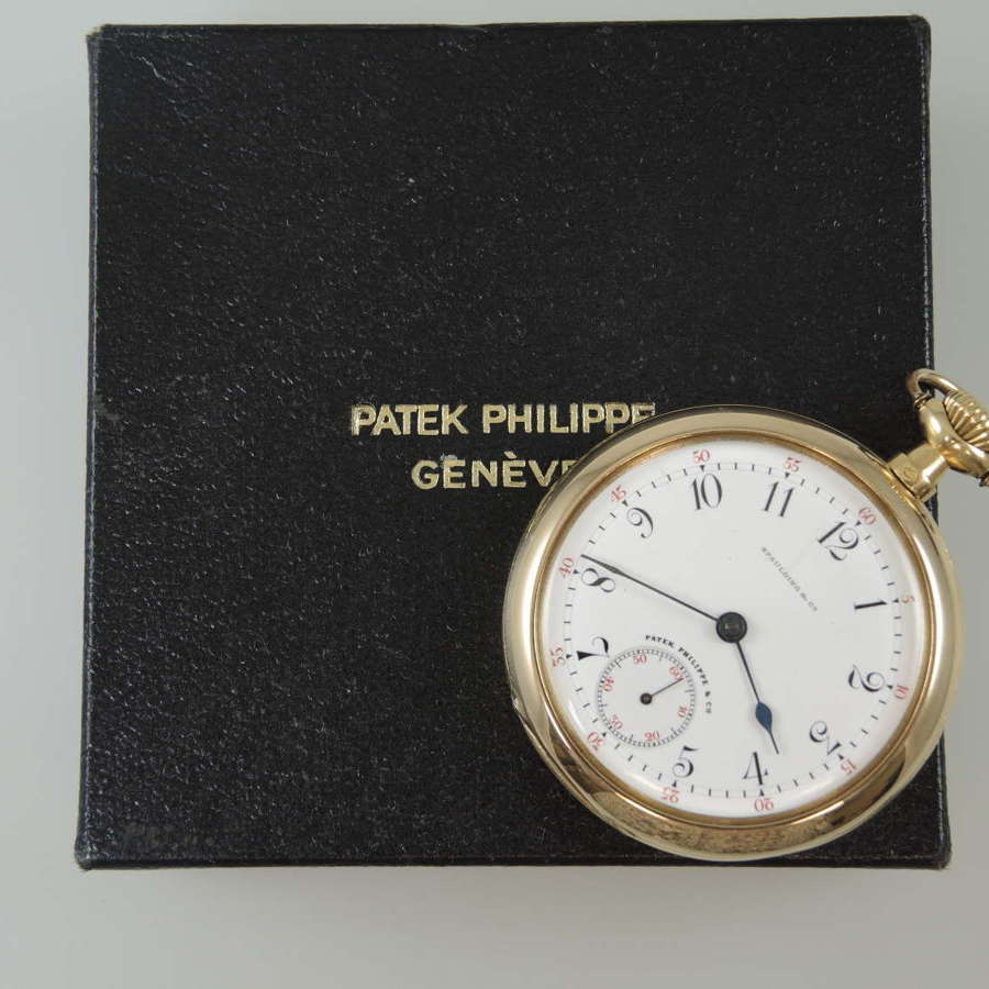 Solid 18K gold Patek Philippe & Co pocket watch c1908