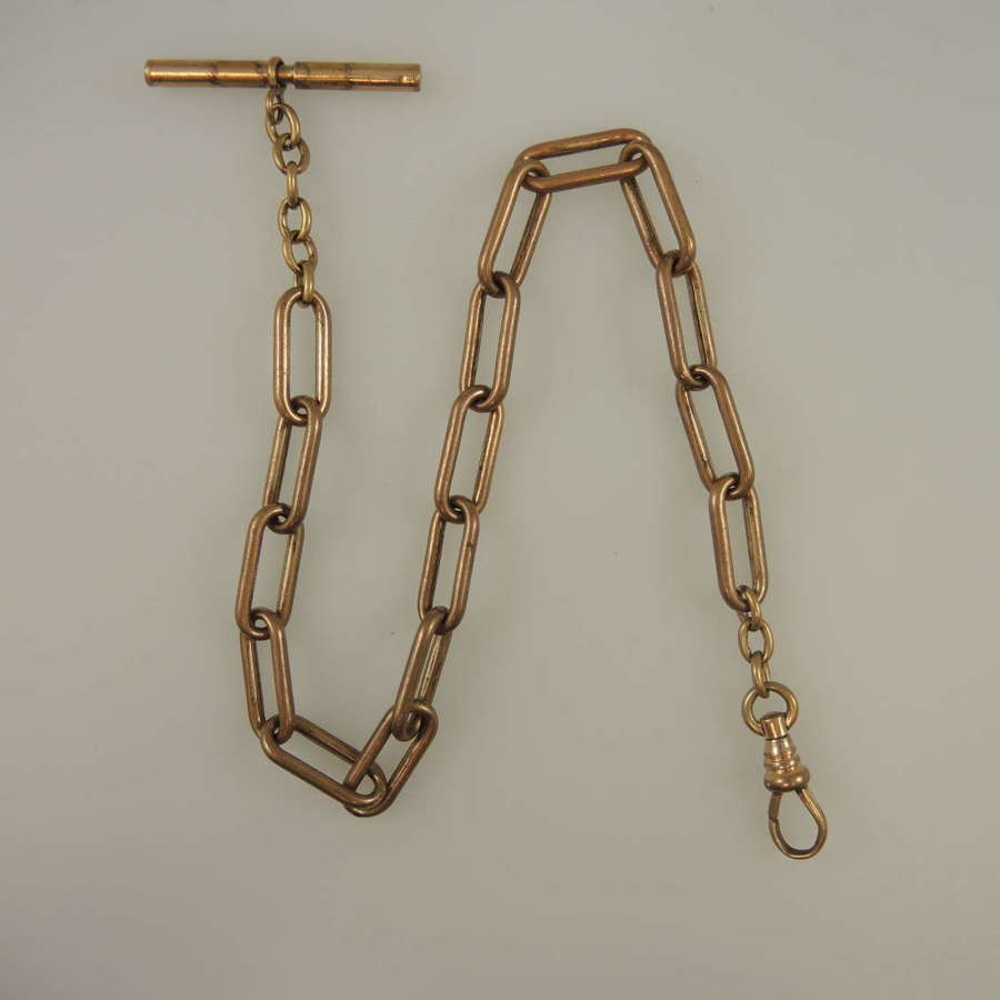 Rose gold Victorian gold plated pocket watch chain c1890
