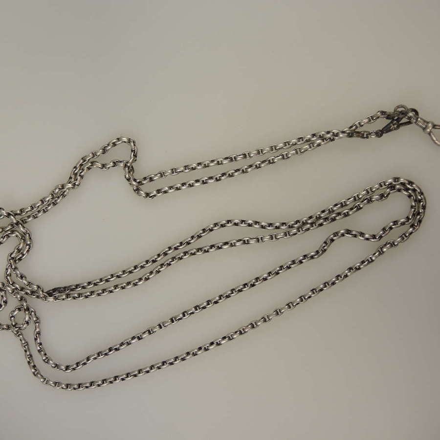Victorian silver longuard chain c1890