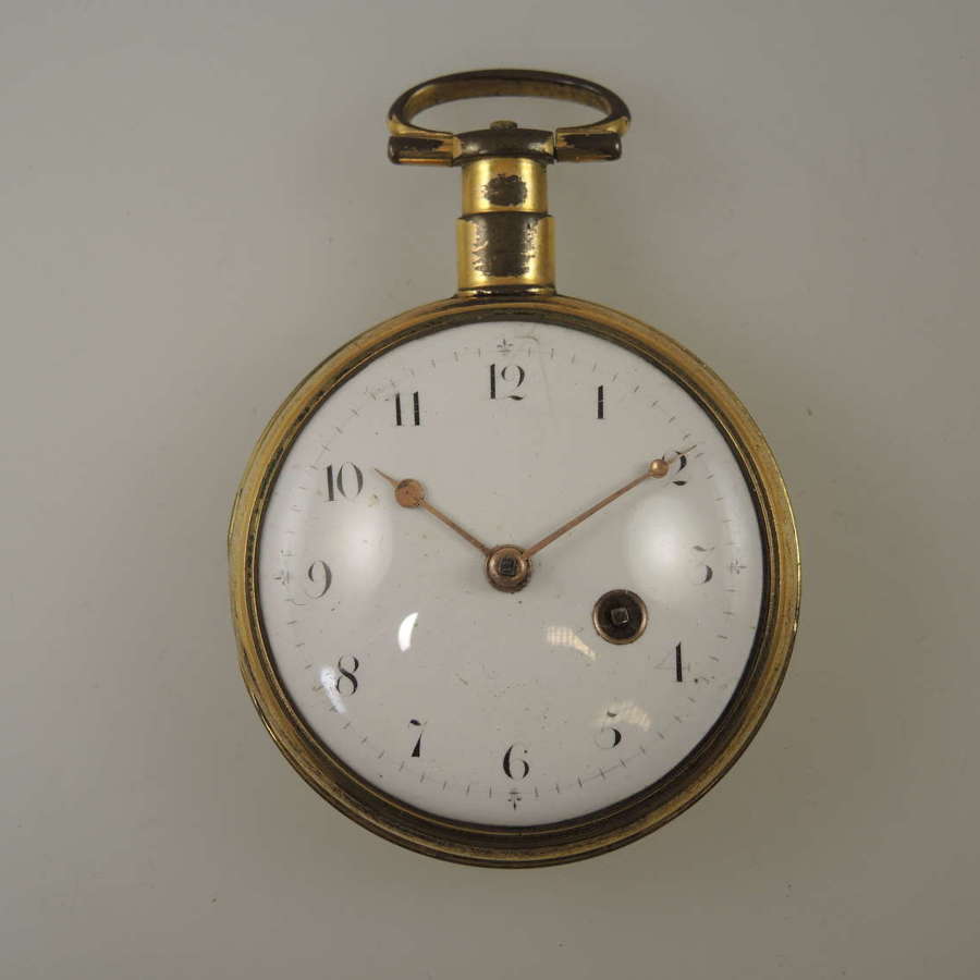 Georgian English verge fusee pocket watch by Nadauld, London c1810