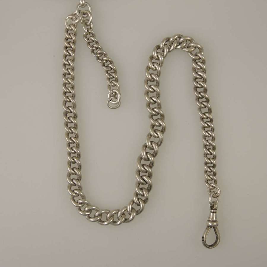 English silver watch chain. Chester 1887
