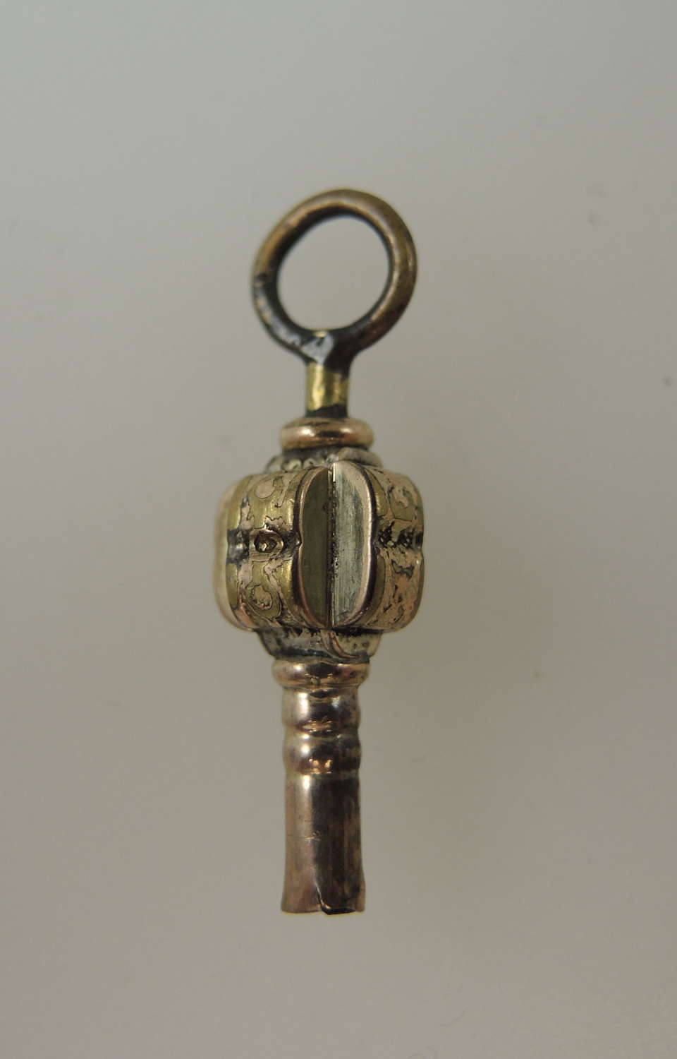 Antique gilt pocket watch key c1850