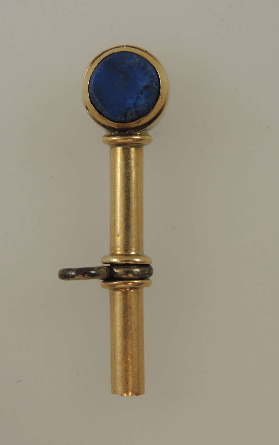 Solid 18K Gold and Lapis set pocket watch key c1825
