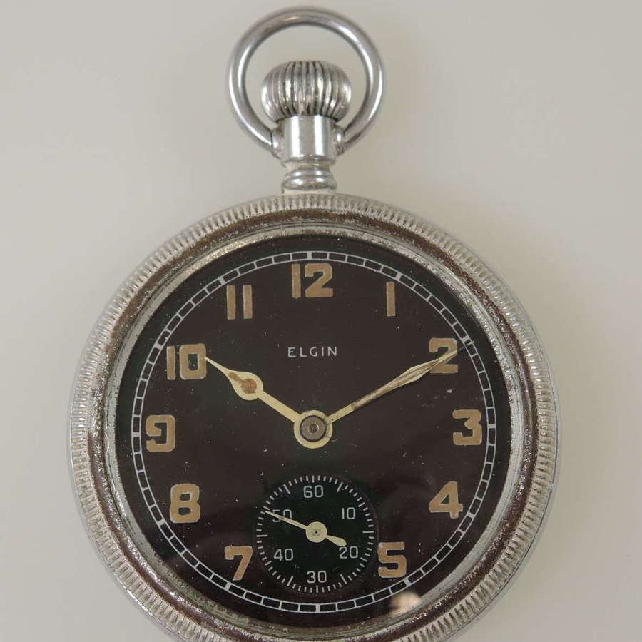 Rare INDIAN military pocket watch by Elgin c1940
