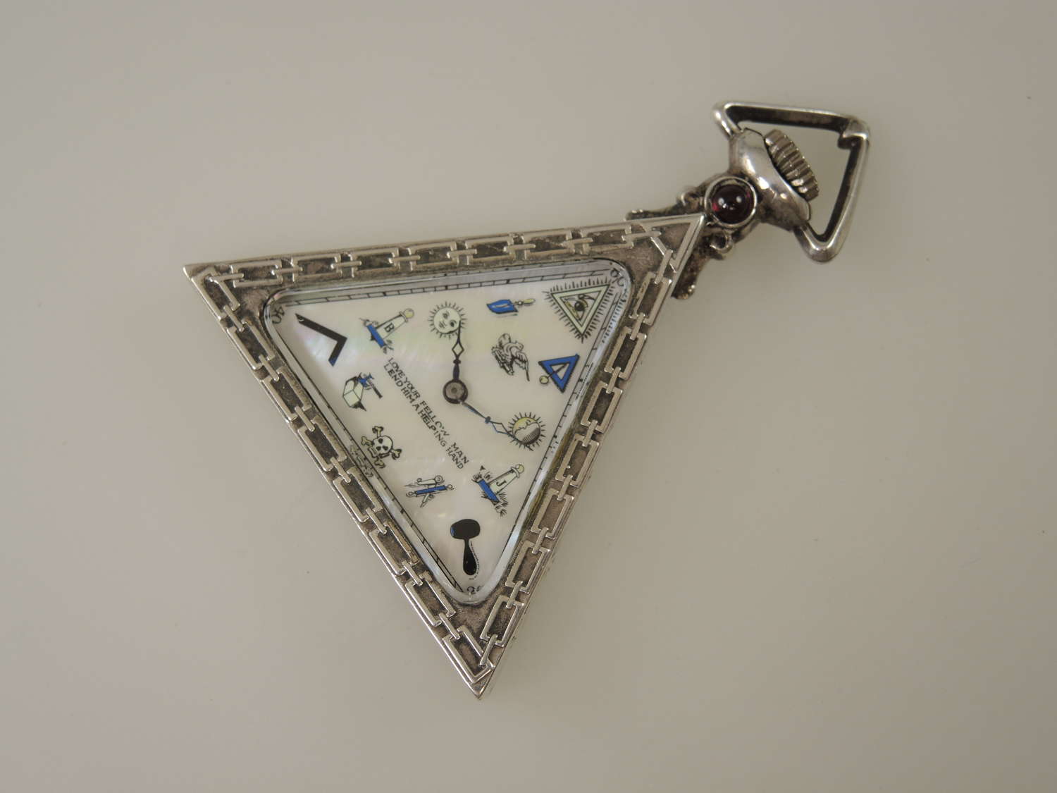 Original silver triangular MASONIC pocket watch c1920