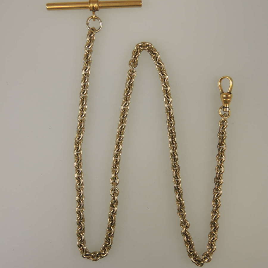 Long Victorian gilt watch chain, could be used as a necklace c1890