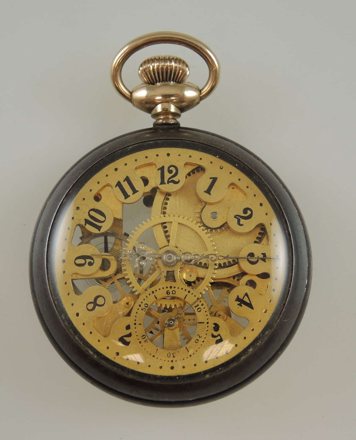 New England Watch Co NEW Co skeleton duplex pocket watch c1890