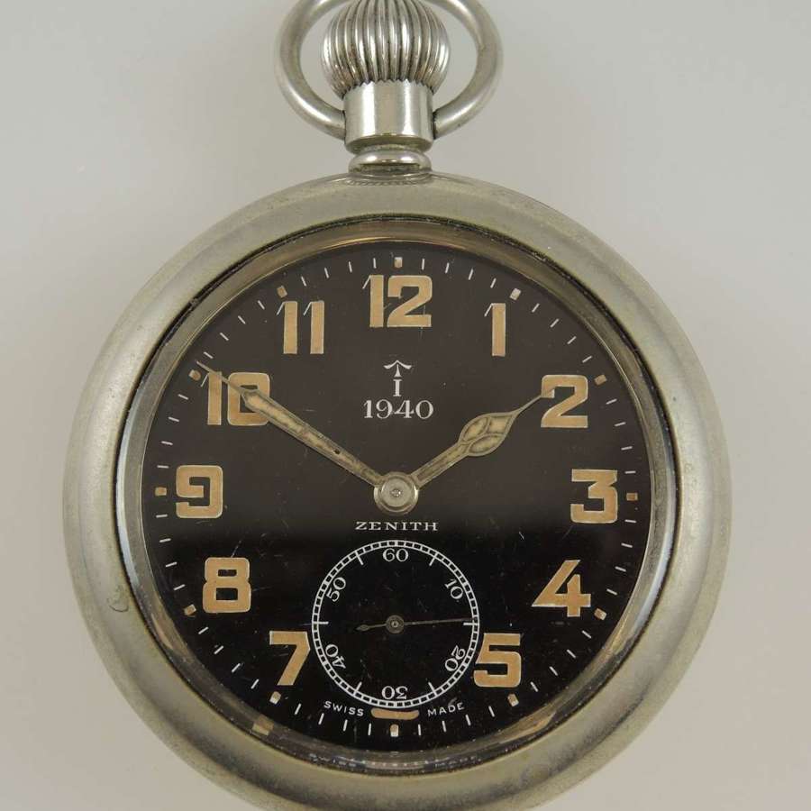 Rare MK I Zenith pocket watch made for the Indian Military c1940