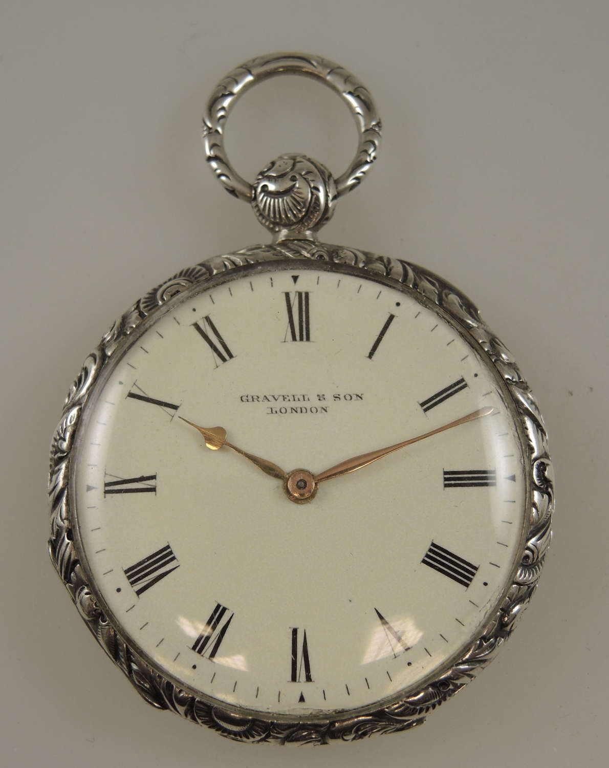 Georgian fine silver cylinder pocket watch. Gravell & Son London c1835