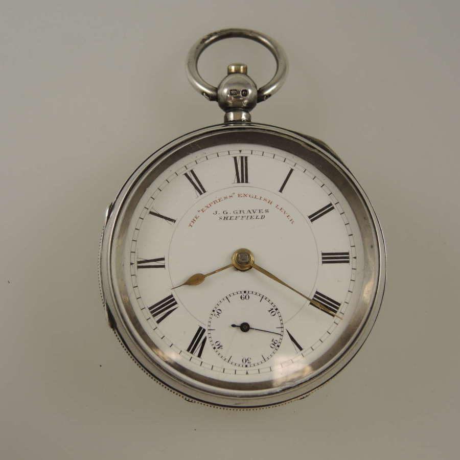 Victorian English silver key wound pocket watch c1897