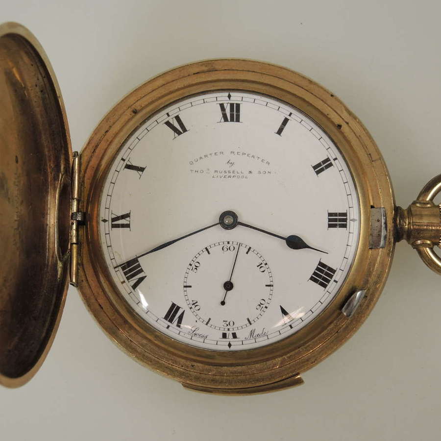 Large Quarter Repeater hunter pocket watch by Thos Russell c1900