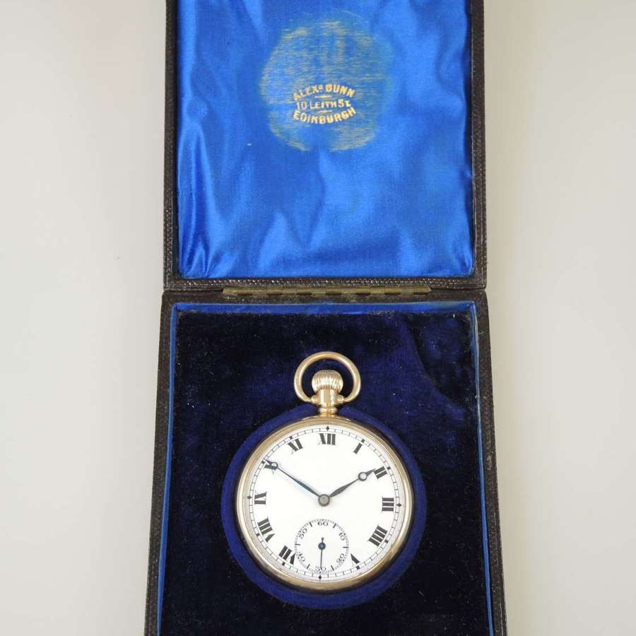 Vintage solid 9K gold pocket watch c1925