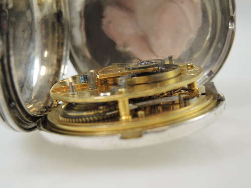 English silver DUPLEX hunter pocket watch by BARWISE c1818
