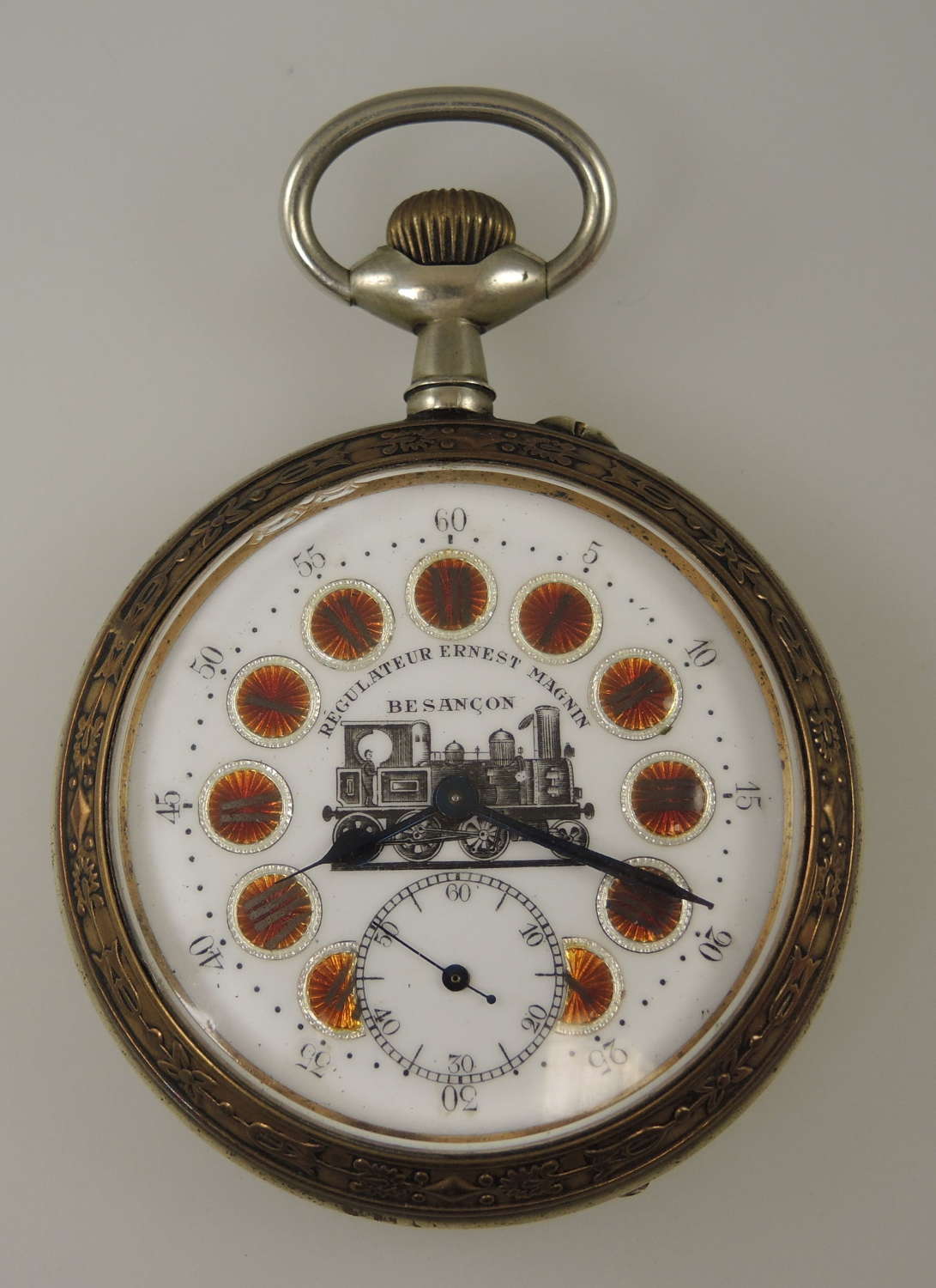 Rare Giant size TRAIN Cartouche dial pocket watch c1890