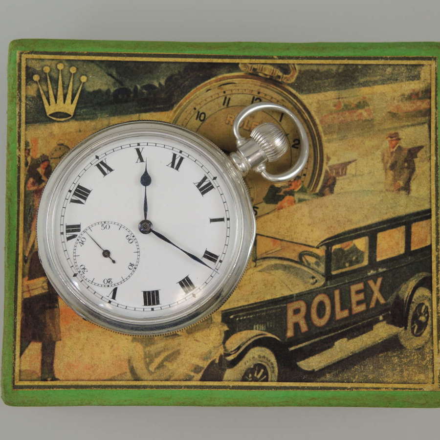 English silver vintage Rolex pocket watch c1918