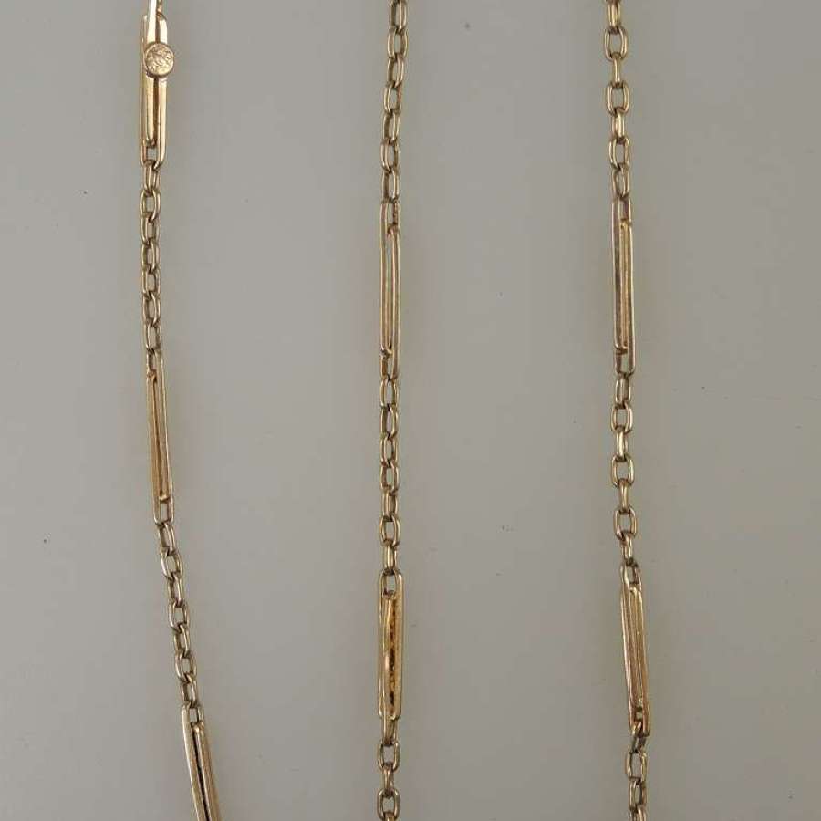 Solid 14K gold pocket watch chain c1910