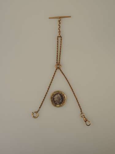 Rare Victorian adjustable pocket watch chain 1890