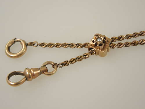 Rare Victorian adjustable pocket watch chain 1890