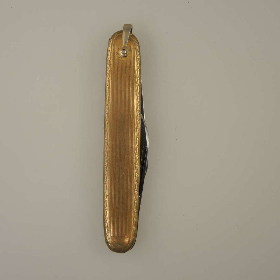 Edwardian gilt metal penknife c1910