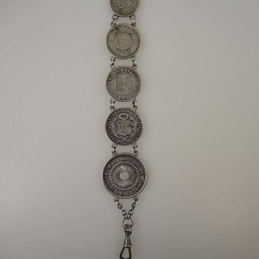 Unusual Victorian Coin chatelaine c1895