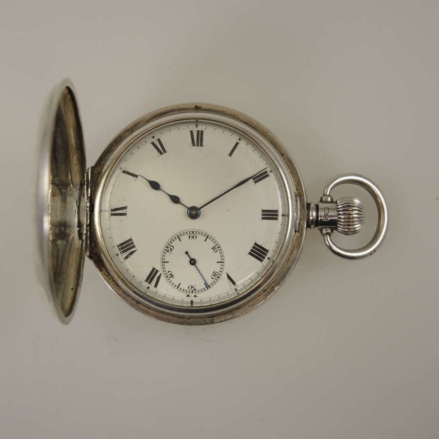 English silver TAVANNES hunter pocket watch c1932