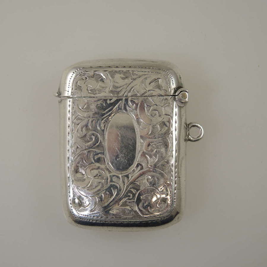 English silver Vesta case c1902