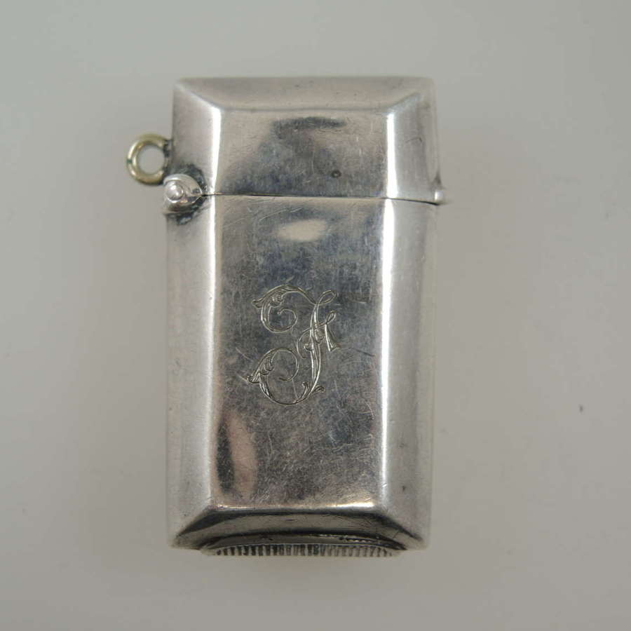 English silver Vesta case c1881