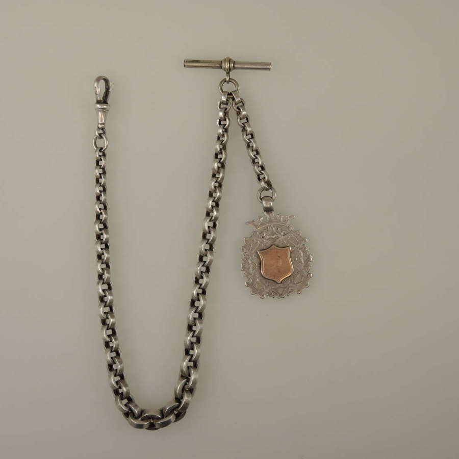 Large Peaky Blinders style Victorian pocket watch chain c1890