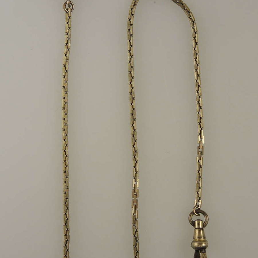 Vintage gold plated pocket watch chain c1910