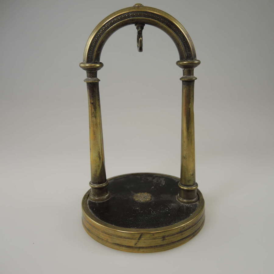 Victorian brass pocket watch stand c1890