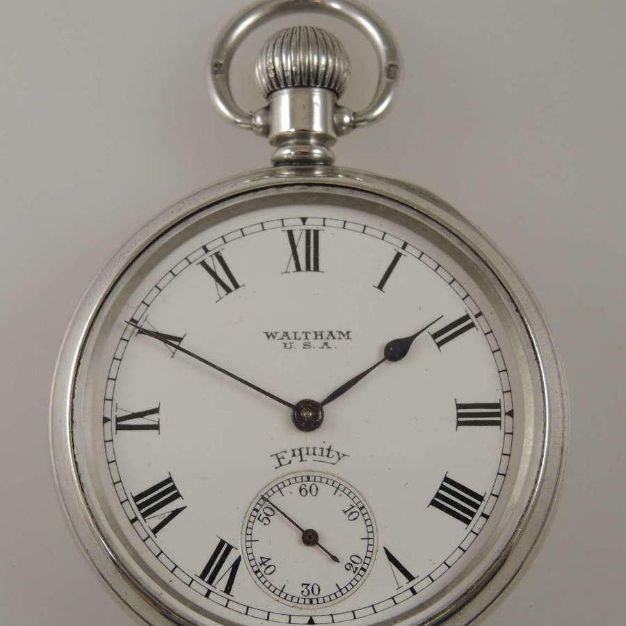 A good example of an English silver Waltham pocket watch c1918