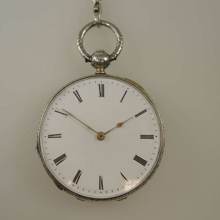 Victorian pocket watch by Melly, Geneva with unusual movement c1845