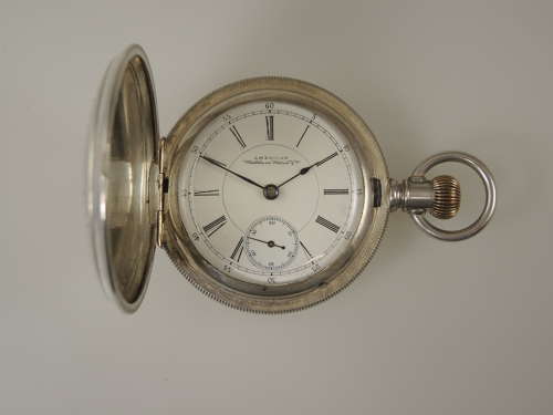 4oz 18s silver full hunter pocket watch by Waltham Appleton Tracy 1893