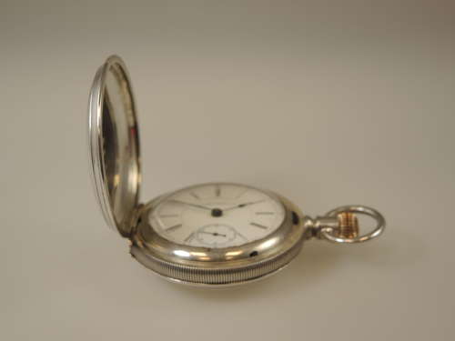 4oz 18s silver full hunter pocket watch by Waltham Appleton Tracy 1893