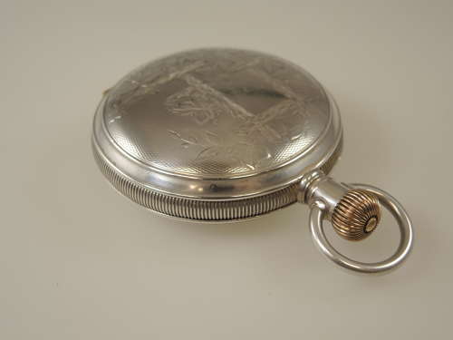 4oz 18s silver full hunter pocket watch by Waltham Appleton Tracy 1893