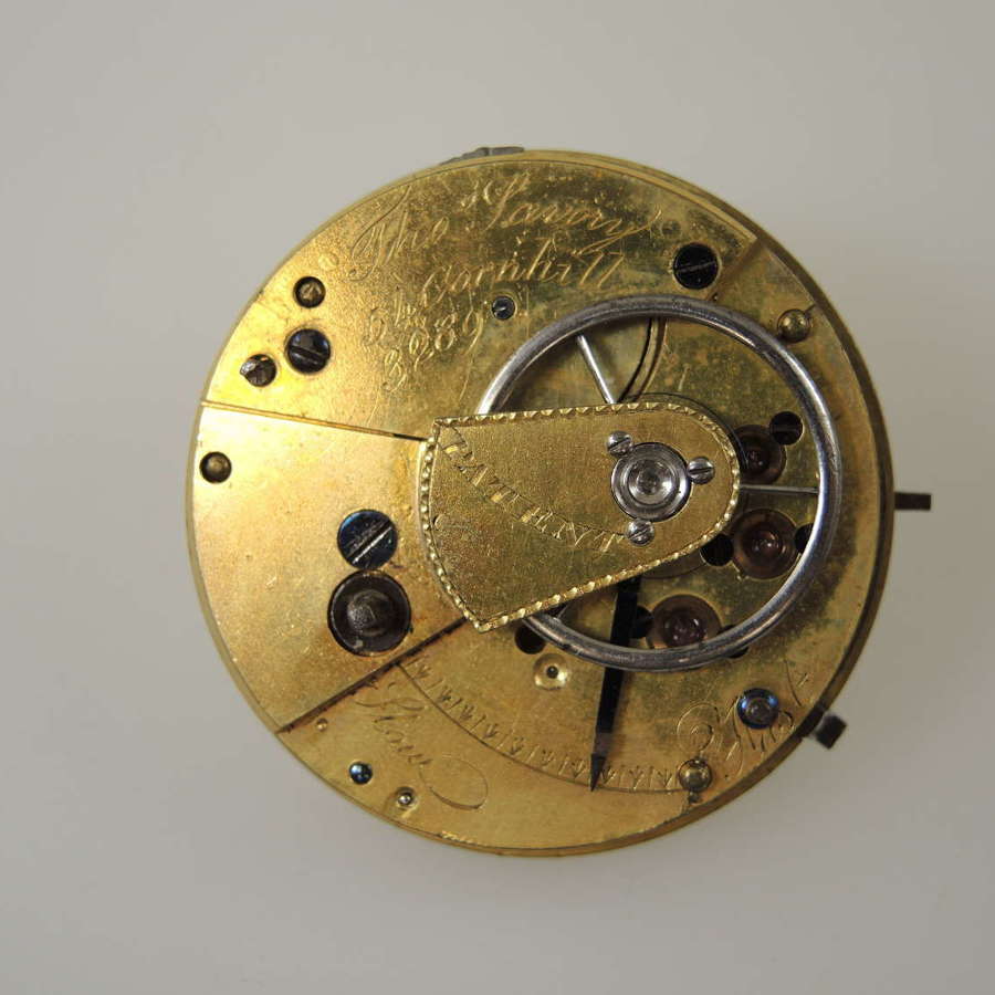 English fusee MASSEY II pocket watch movement by Savory c1835