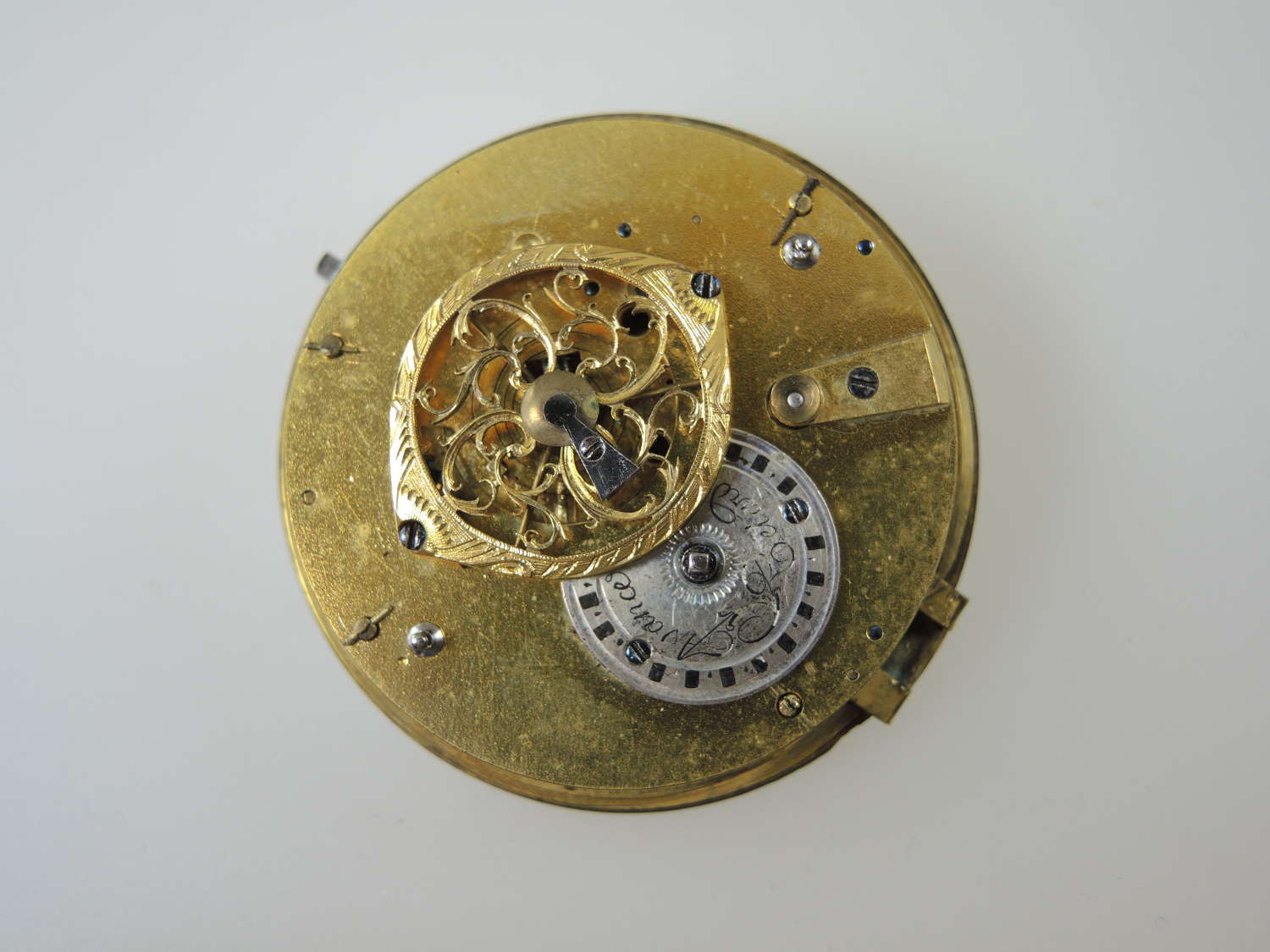 A good example of a French verge pocket watch movement c1810