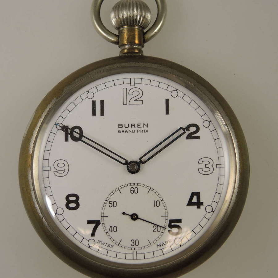 WWII MILITARY Pocket watch by Buren c1940