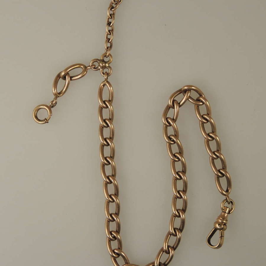 Good gold plated Victorian pocket watch chain c1890