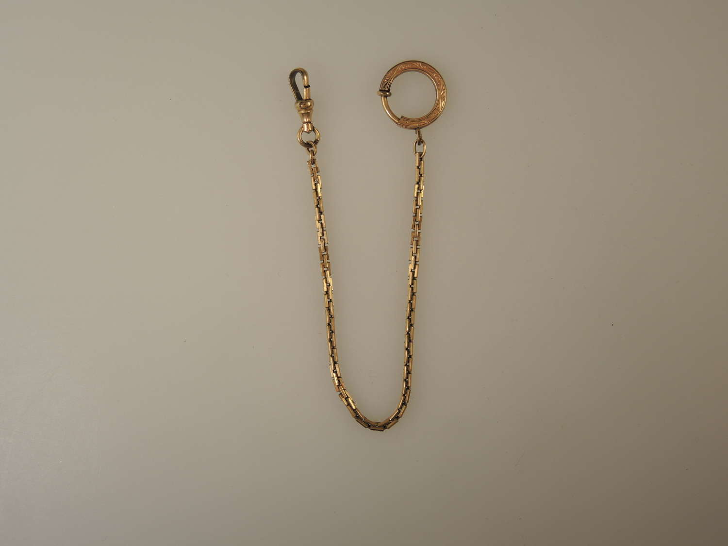 Victorian gold plated pocket watch chain for a blazer pocket c1890