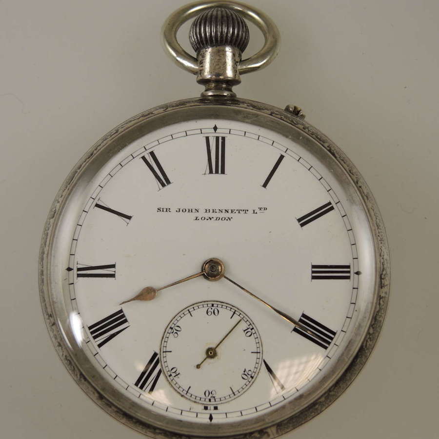 English Silver Sir John Bennett Pocket Watch. London 1894