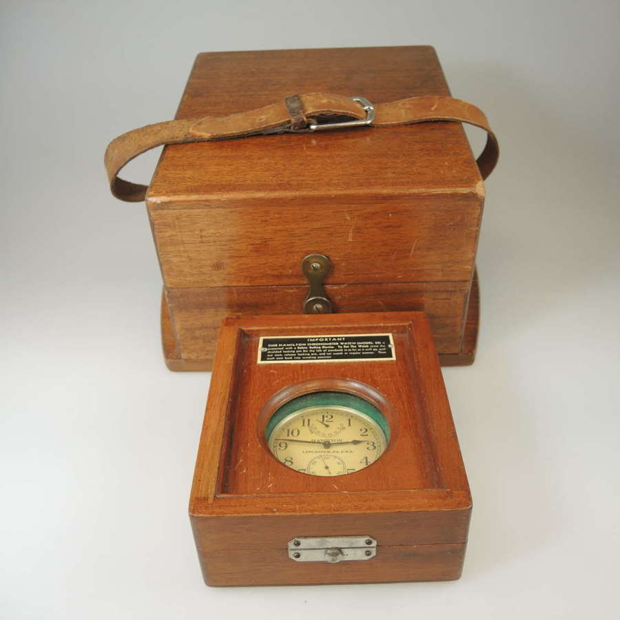 35s Model 22 Hamilton Deck watch w/ original outer boxes c1942